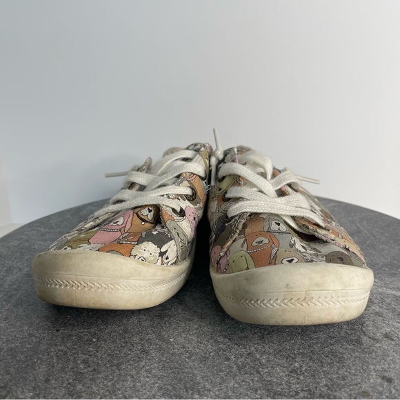 Bobs Dog Print Pattern Style Slip On Laced Shoes 7.5 - Picture 3 of 10
